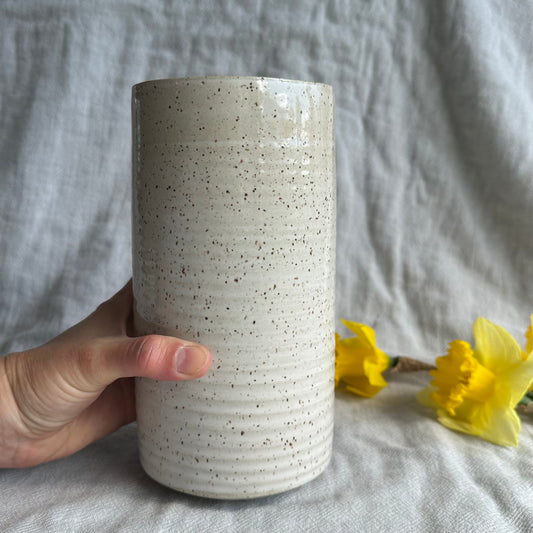 glossy speckled vase