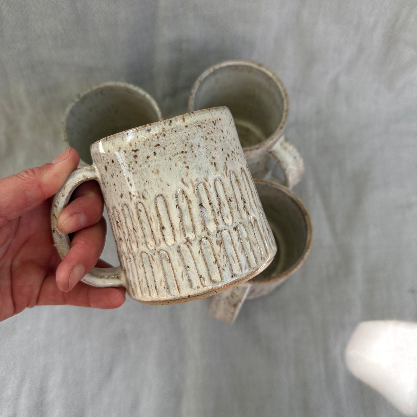 groove mug - cream