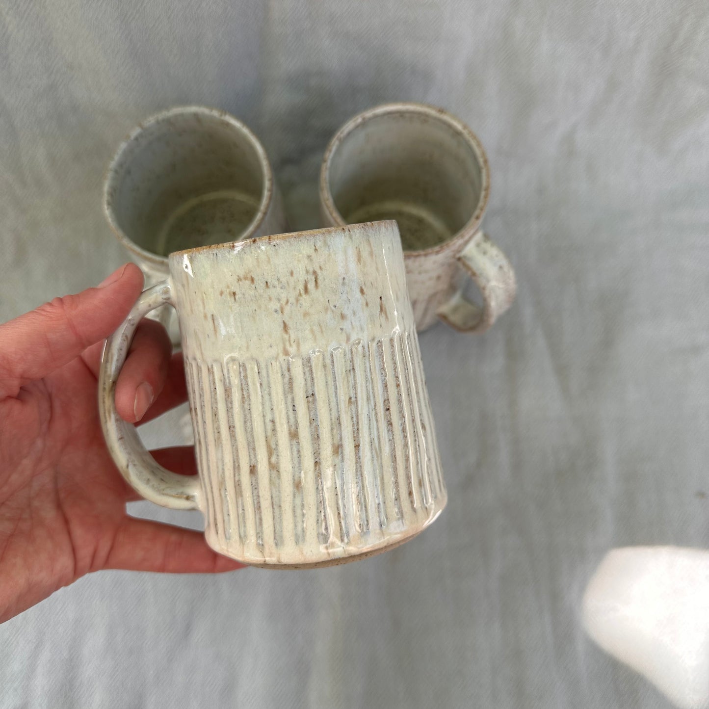 groove mug - cream
