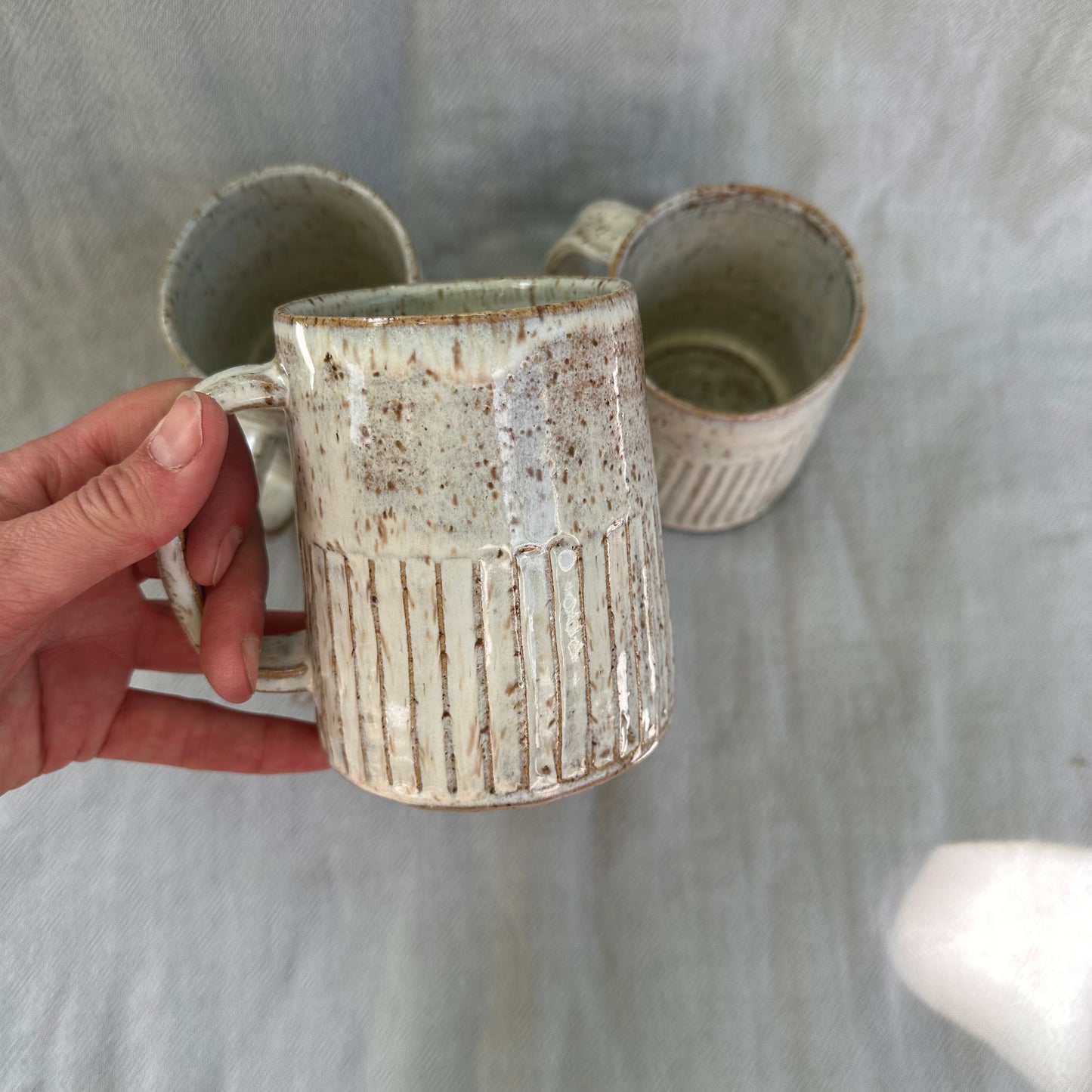 groove mug - cream