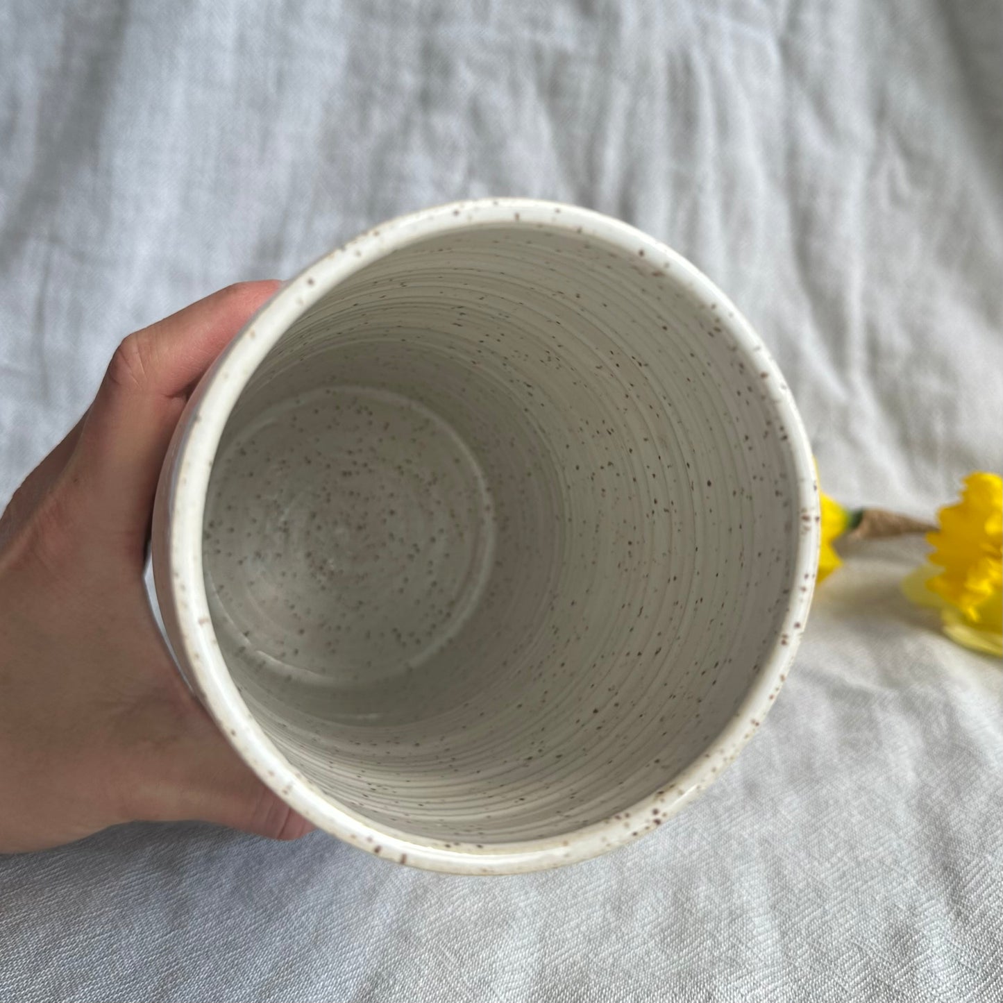 glossy speckled vase
