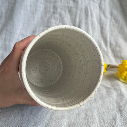 glossy speckled vase